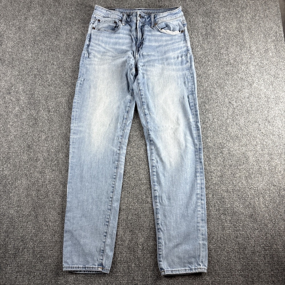 American Eagle Men's Airflex Slim Straight Jeans 30x30 Light Wash Denim Blue